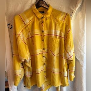 BDG 90’s Sunburst oversized indie cozy vacation Plaid Shirt size small